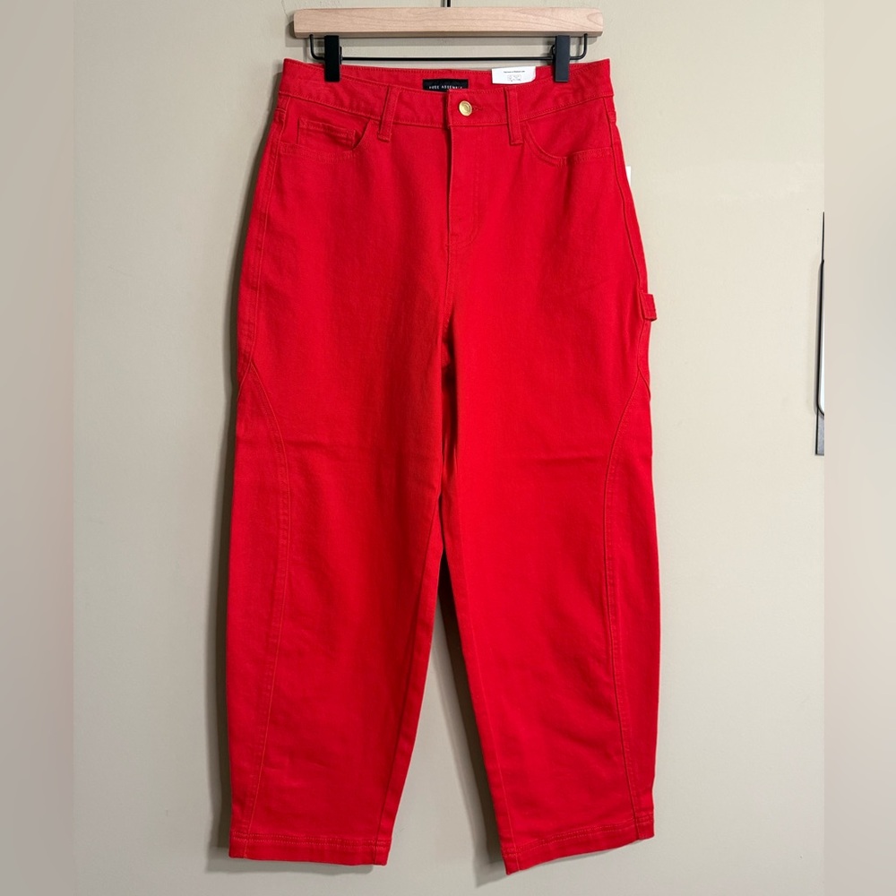 Free Assembly Mid Rise Crop Barrel in Rover Red - Picture 2 of 7